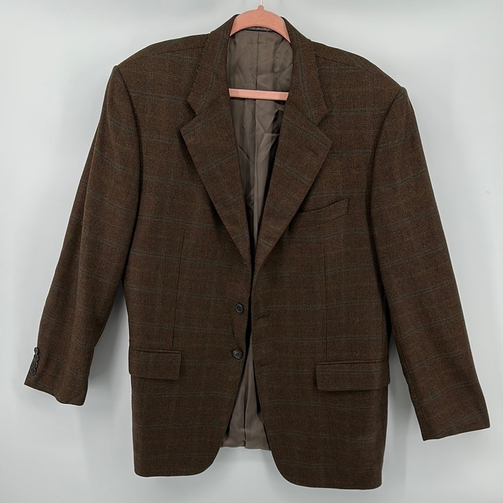 Corneliani Brown Sport Coat with Notched Lapel and Structured Shoulders Size 48L - Picture 1 of 15
